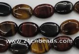 CTE60 15.5 inches 10*14mm oval mixed tiger eye gemstone beads