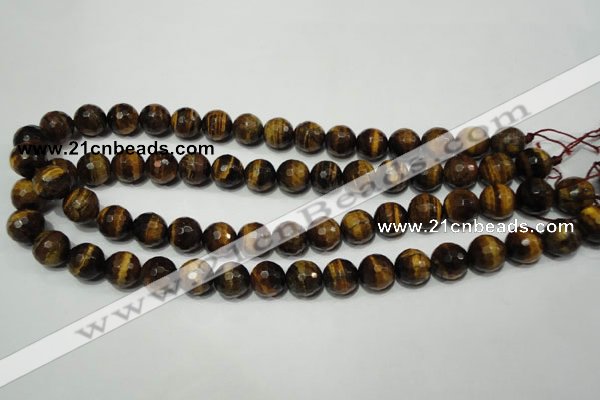 CTE754 15.5 inches 12mm faceted round yellow tiger eye beads wholesale