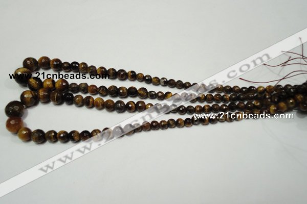 CTE759 15.5 inches 6mm – 14mm faceted round yellow tiger eye beads