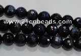 CTE931 15.5 inches 6mm faceted round dyed blue tiger eye beads