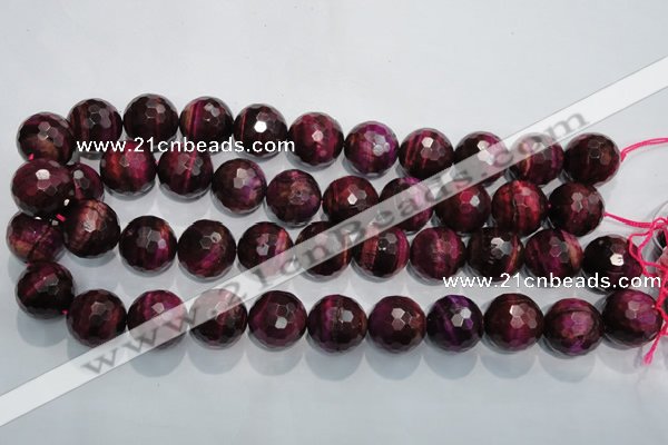 CTE978 15.5 inches 20mm faceted round dyed red tiger eye beads
