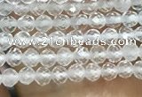 CTG1015 15.5 inches 2mm faceted round tiny white crystal beads