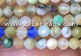 CTG1081 15.5 inches 2mm faceted round tiny chrysocolla beads