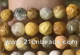 CTG1183 15.5 inches 3mm faceted round tiny fossil coral beads