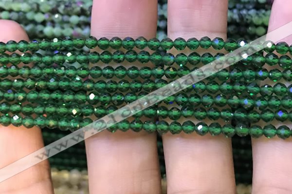 CTG1198 15.5 inches 3mm faceted round tiny quartz glass beads