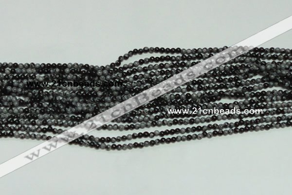 CTG136 15.5 inches 3mm round tiny snowflake obsidian beads wholesale