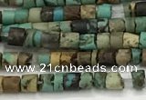 CTG1373 15.5 inches 2*2mm heishi tiny green turquoise beads