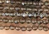 CTG2124 15 inches 2mm,3mm faceted round smoky quartz gemstone beads