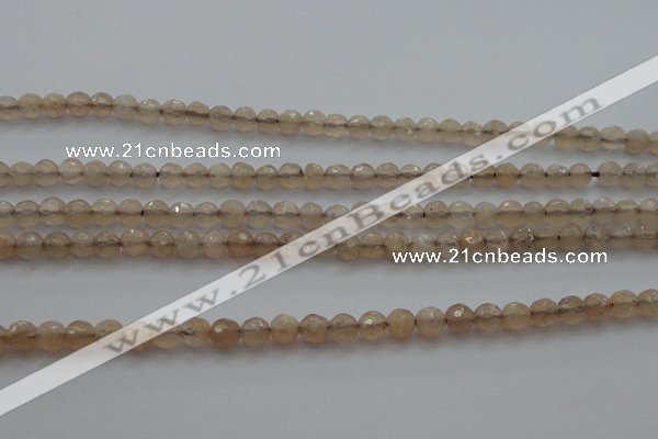 CTG218 15.5 inches 3mm faceted round tiny moonstone beads