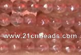 CTG2204 15 inches 2mm,3mm faceted round cherry quartz beads