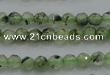 CTG224 15.5 inches 3mm faceted round tiny green rutilated quartz beads