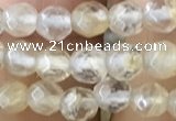 CTG2503 15.5 inches 4mm faceted round yellow watermelon beads