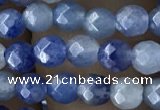 CTG2522 15.5 inches 4mm faceted round blue aventurine beads