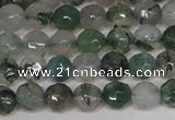 CTG301 15.5 inches 3mm faceted round ting moss agate beads