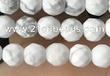 CTG3570 15.5 inches 4mm faceted round white howlite beads