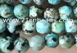 CTG3577 15.5 inches 4mm faceted round African turquoise beads