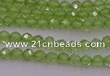 CTG500 15.5 inches 2mm faceted round tiny peridot gemstone beads