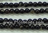 CTG51 15.5 inches 1.5mm round grade AB tiny black agate beads wholesale