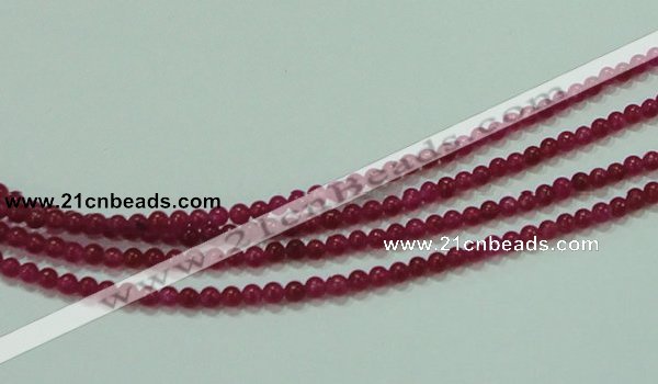 CTG57 15.5 inches 2mm round tiny dyed white jade beads wholesale