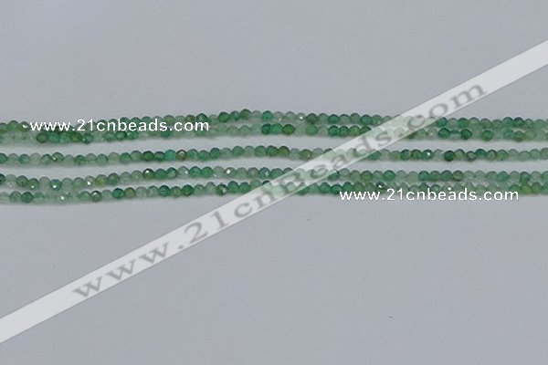 CTG628 15.5 inches 3mm faceted round green strawberry quartz beads