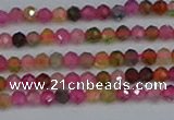 CTG652 15.5 inches 3mm faceted round tourmaline gemstone beads