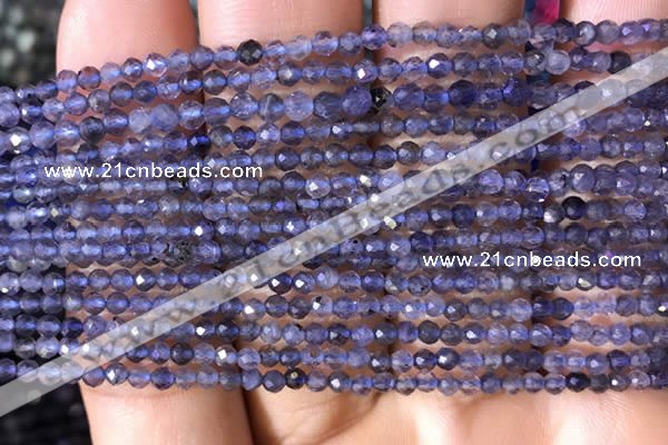 CTG753 15.5 inches 2mm faceted round tiny iolite gemstone beads