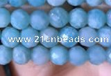 CTG767 15.5 inches 5mm faceted round tiny amazonite gemstone beads