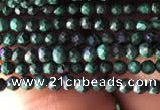 CTG829 15.5 inches 2mm faceted round tiny malachite beads