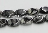CTJ11 16 inches 10*14mm oval black water jasper beads wholesale