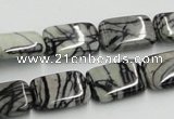 CTJ18 16 inches 13*18mm rectangle black water jasper beads wholesale
