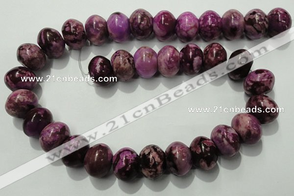 CTJ515 15.5 inches 12*16mm rondelle dyed purple jasper beads wholesale