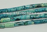 CTJ651 15.5 inches 5*12mm tube dyed blue jasper beads wholesale