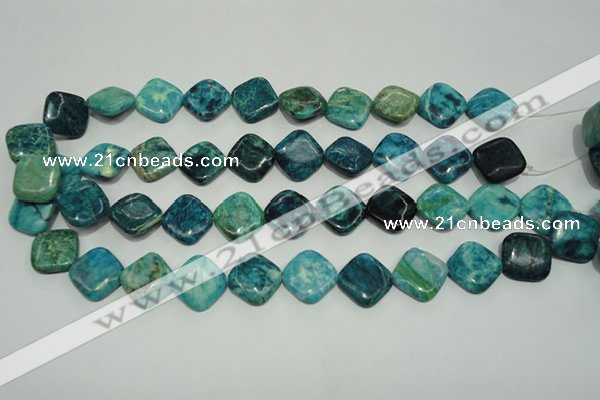 CTJ685 15.5 inches 16*16mm diamond dyed blue jasper beads wholesale
