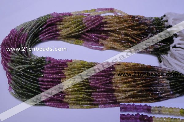 CTO301 15.5 inches 1.5*2.2mm faceted rondelle tourmaline beads