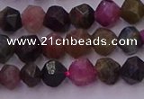 CTO650 15.5 inches 6mm faceted nuggets tourmaline gemstone beads