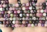 CTO676 15.5 inches 6mm faceted round natural tourmaline beads
