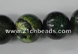 CTP208 15.5 inches 20mm round yellow pine turquoise beads wholesale