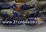 CTR111 15.5 inches 8*20mm faceted teardrop orange sodalite beads