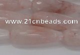 CTR132 15.5 inches 10*30mm faceted teardrop pink quartz beads