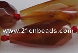 CTR211 15.5 inches 15*25mm - 16*40mm faceted teardrop red agate beads