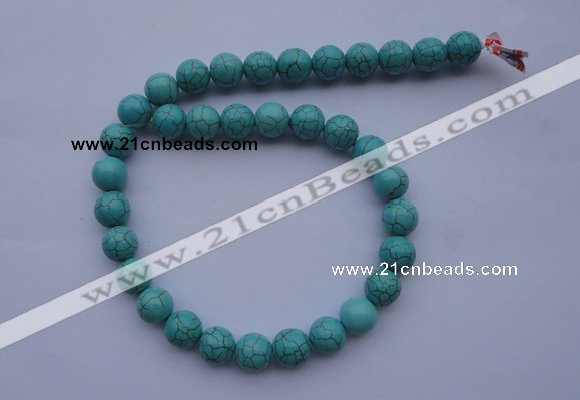 CTU04 15.5 inches 10mm round blue turquoise strand beads Wholesale