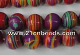 CTU1190 15.5 inches 14mm round synthetic turquoise beads wholesale