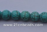 CTU12 15.5 inches 8mm faceted round blue turquoise beads Wholesale