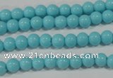 CTU1211 15.5 inches 6mm round synthetic turquoise beads