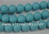 CTU1214 15.5 inches 12mm round synthetic turquoise beads