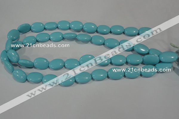 CTU1270 15.5 inches 13*18mm oval synthetic turquoise beads