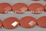 CTU1368 15.5 inches 15*20mm faceted oval synthetic turquoise beads