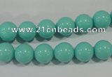 CTU1384 15.5 inches 10mm round synthetic turquoise beads