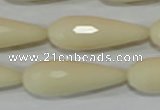 CTU1461 15.5 inches 14*40mm faceted teardrop synthetic turquoise beads