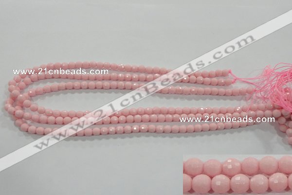 CTU1512 15.5 inches 6mm faceted round synthetic turquoise beads